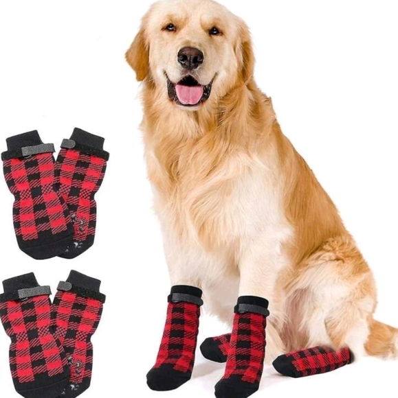 Other - Plaid Double-sided Anti Slip Dog Socks For Hot And Cold Roads LARGE